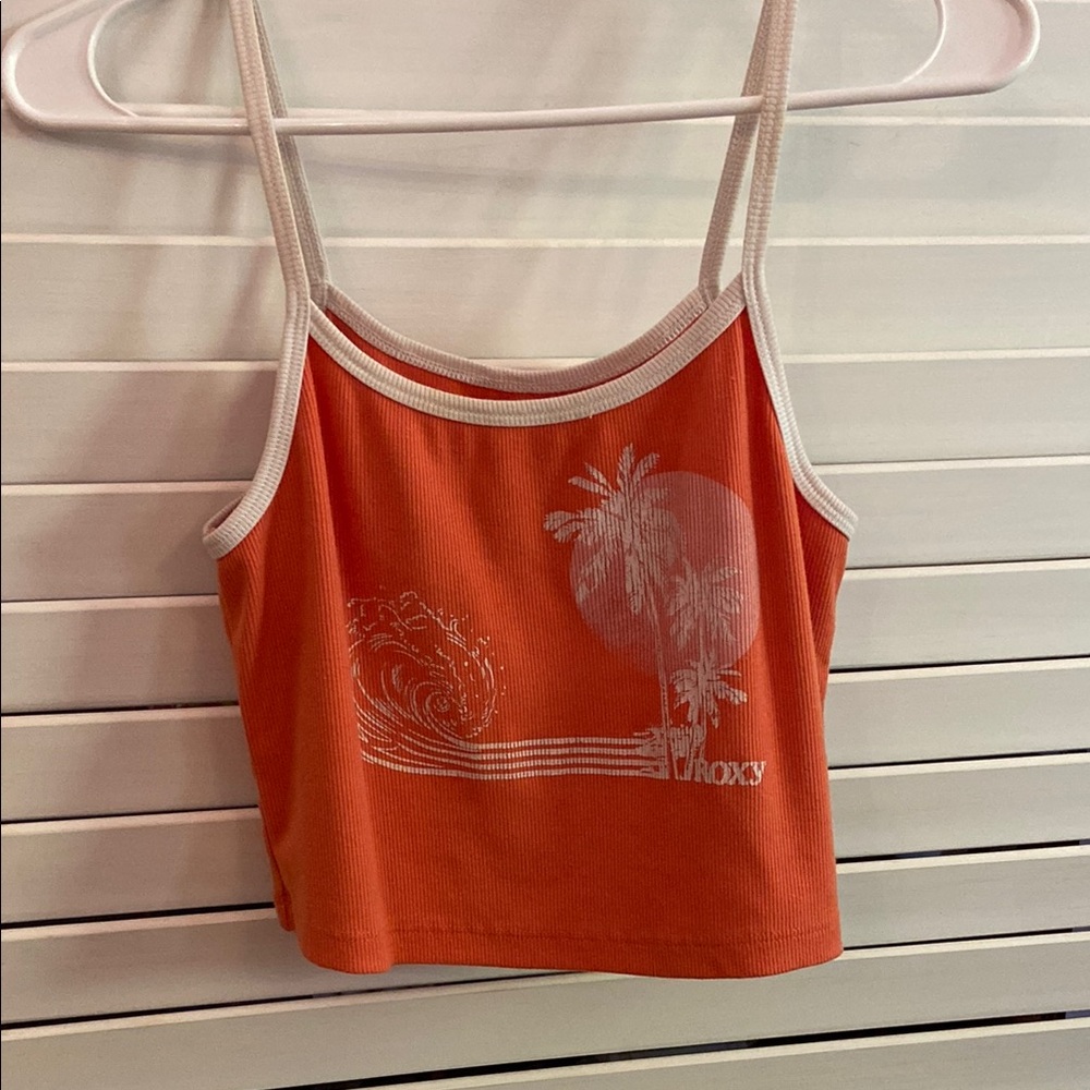 Roxy Tangerine Tank with White Graphic